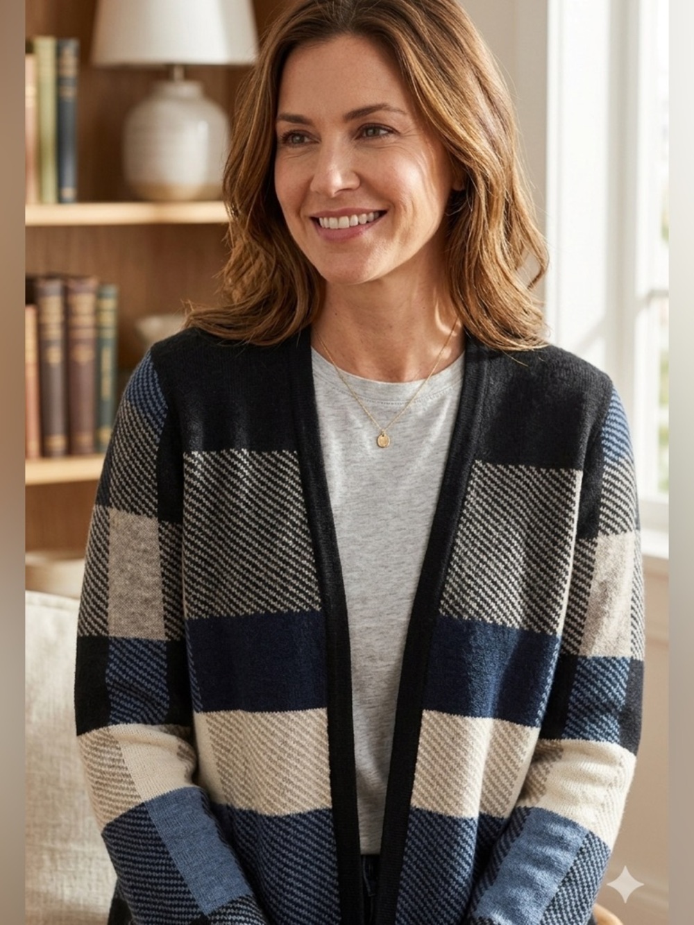Pendleton | 100% Merino Wool Open Front Plaid Cardigan | Sz PS